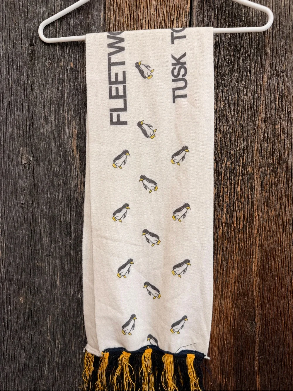 Fleetwood Mac Tusk Tour 1980 Scarf - White with Black & Yellow